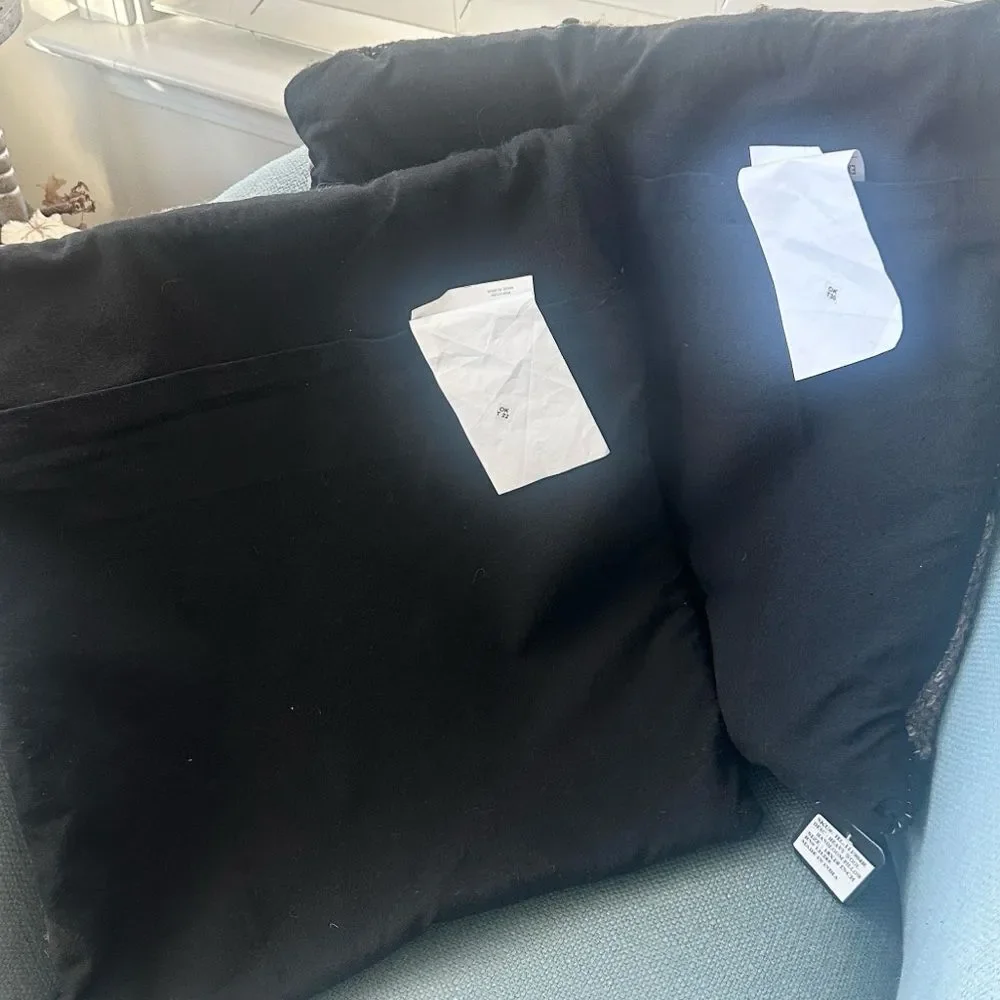 Vatican Homes 2 Handloom Wool Pillow Covers (2) New